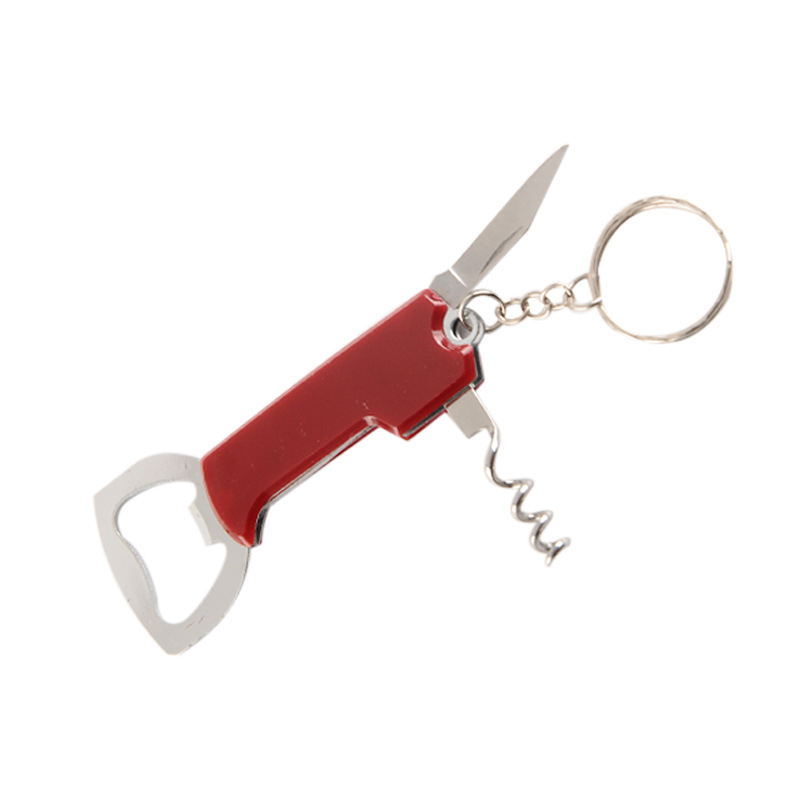 Keychain bierflesopener roestvrij staal multifunctionele opener creatieve cadeau keukengereedschap