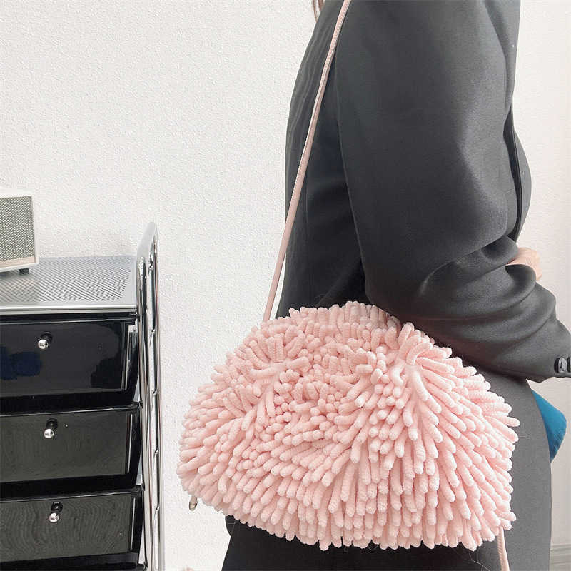 Totes Candy Color Mop Pouch Borse da donna Soft Plush Cloud Bag Marchi di lusso Borsa a tracolla a tracolla Borse gnocchi donna 2022