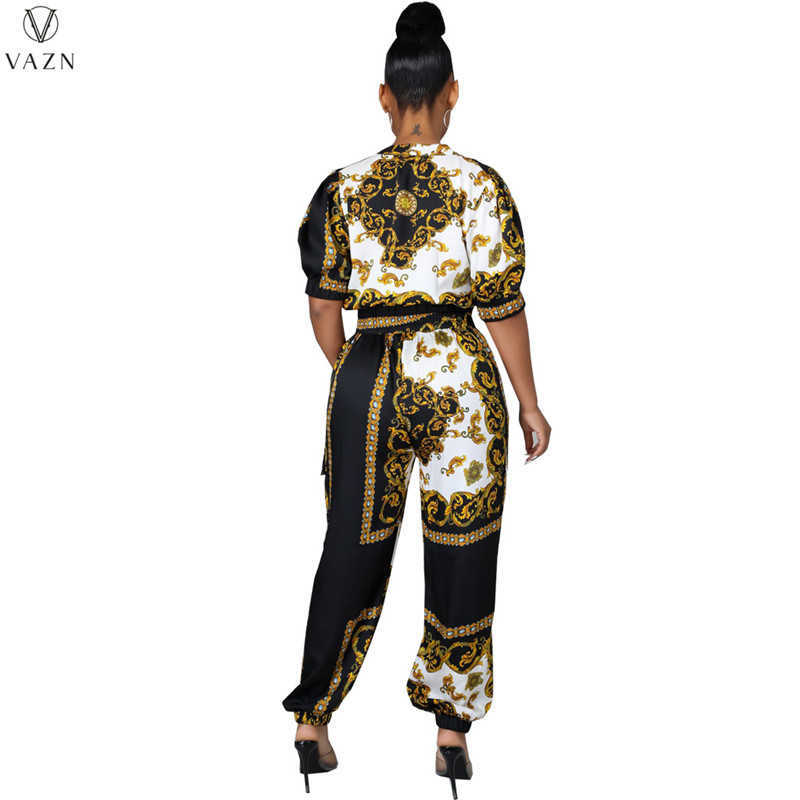 Two Piece Dress New 2021 Ladies Spring Fashion Street Girl Style Women Suit Long Sleeve Zipper Top Elastic Long Pants Printed Sets T230113