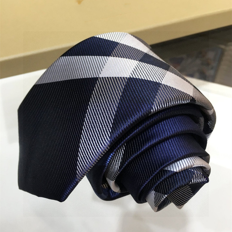 With BOX Men Necktie Design Mens Ties Fashion Neck Tie Stripes Pattern Embroidery Luxurys Designers Business Cravate Neckwear
