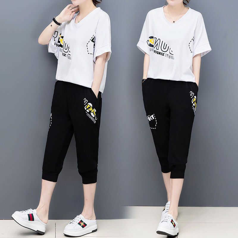 Tweedelige jurk Casual tweedelige damesoutfits Zomer Letter 2-delige set Top en broek Lente Koreaans trainingspak Trainingspakken voor dames Bijpassende sets T230113