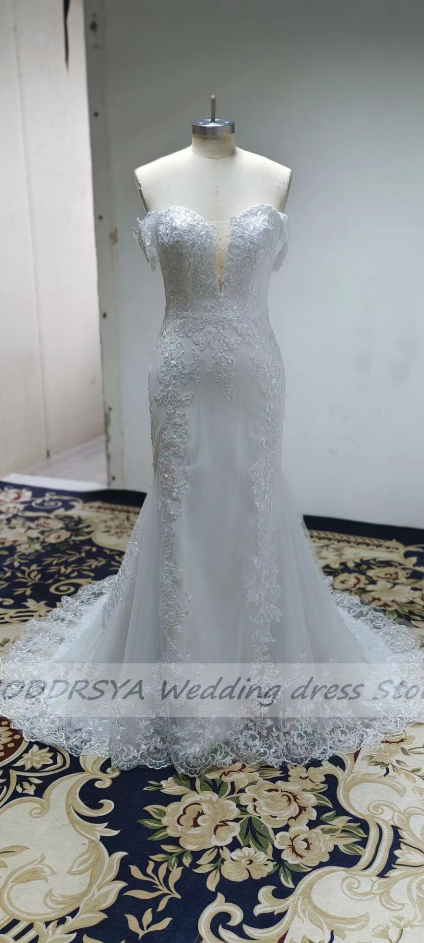 Robe de mariée en dentelle élégante 2022 nouvelle sirène hors épaule chérie applique robe de mariée robe de mariée DM1210