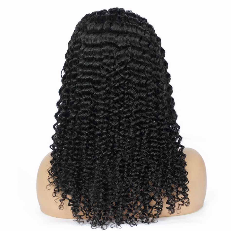 Perruque bandeau ondulée profonde cheveux humains Remy péruvien perruques sans colle couleur naturelle densité 150%