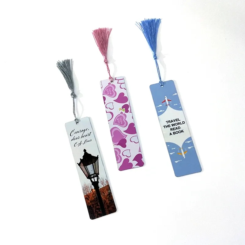 Sublimation Blank Bookmark Double sided Metal Blank Bookmarks with Hole and Tassels Notes to Decorate DIY Crafts Z11