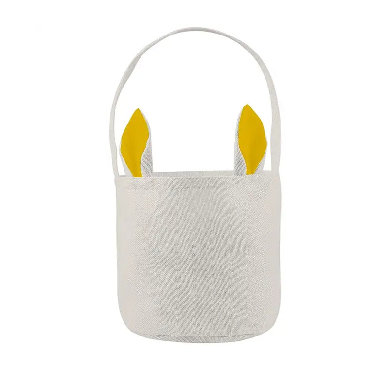 Party Present SubliMation Blank Easter Bunny Basket Bags With Handing Bär presenter och ägg Jakt Candy Bag Halloween Storage Rabbit Handväska Toys Hucket Tote 