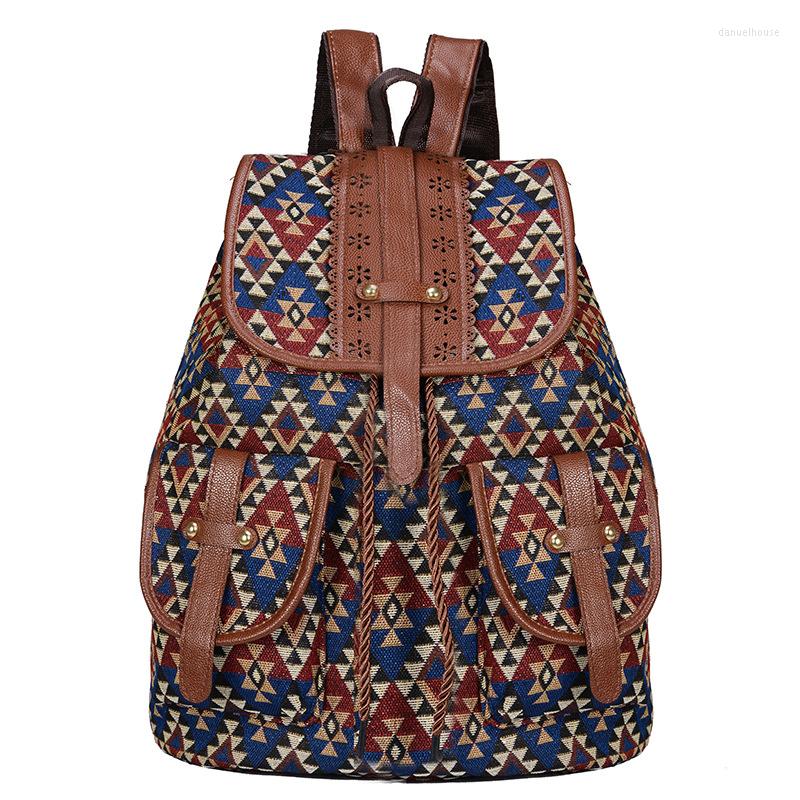 Школьные сумки национальный стиль женский рюкзак высококачественный холст.