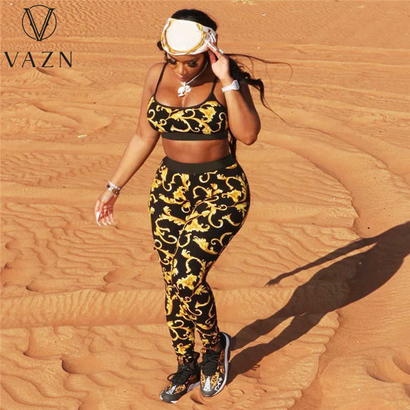 Tvådelt klädkvinnor trycker ärmlös Bandage Sport Set Tracksuit Sexig kostym Två stycken Sport Running Lady Set T230113