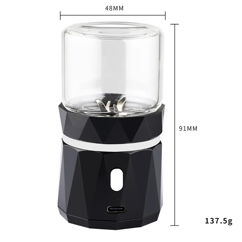 Rökningstillbehör Mini Electric Tobacco Herb Grinder Rök Tillbehör Anpassad LTQ -slipmaskiner