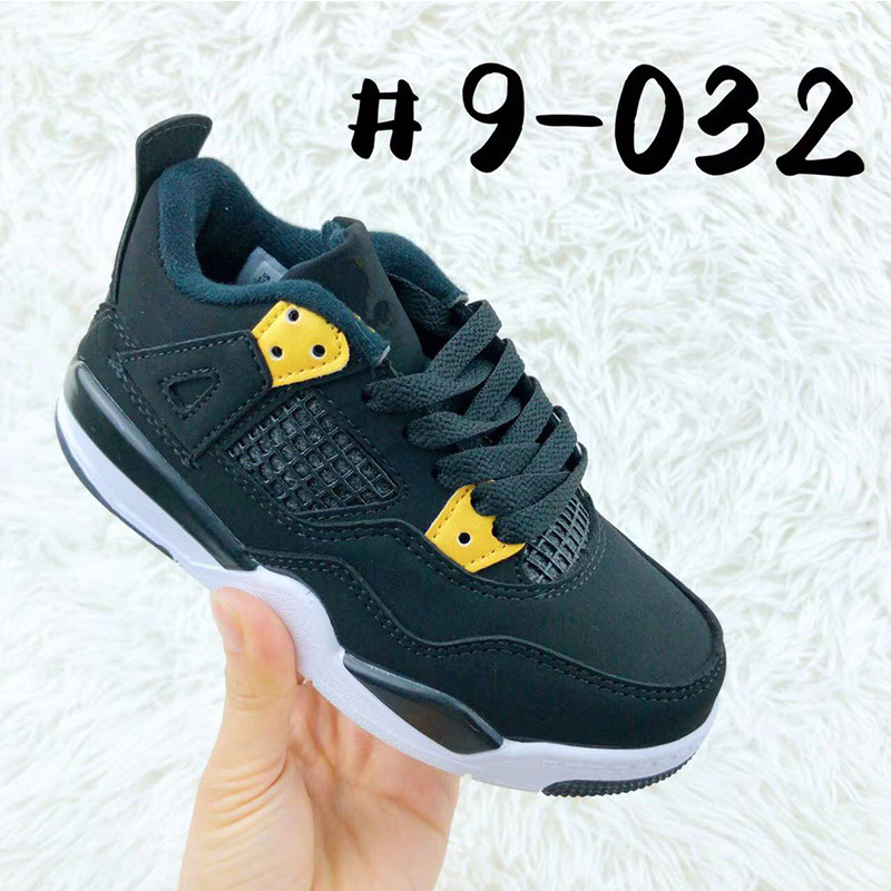 Kid Jumpman 4 Sapatos de basquete preto branco azul infantil menina menina t￪nis de t￪nis de moda fabrica