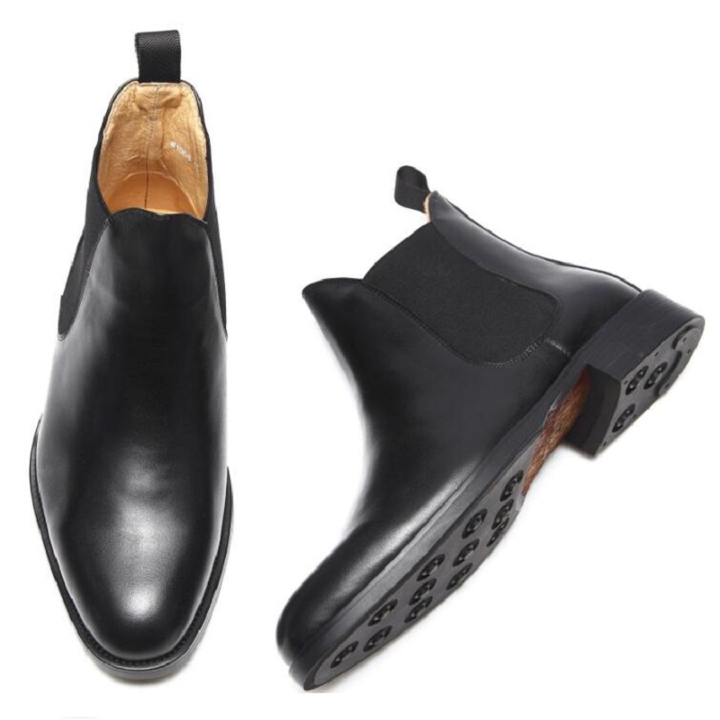 Botte Luxe Men Work Boots Fashion Office äkta läder bästa designer handgjorda man skor da025