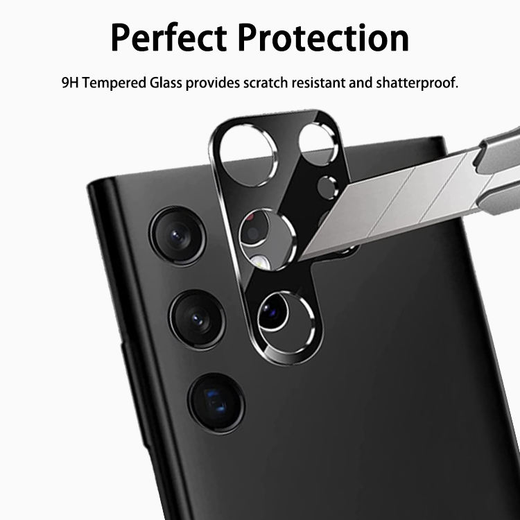 2.5D Clear Telefon Back Camera Protector Glass Lens Cover för Samsung Galaxy S22 S22 Plus S22 Ultra Screen Protector Black S23 S21 Fe Z Fold 2 4 A52 A22 4G 5G 5G