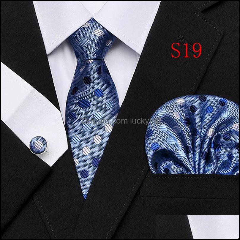 Neck Tie Set Fashion Business Black Floral Paisley Polyester Mens Strip Ties For Men Formal Luxury Wedding Neckties Drop Delivery Ac Oty6O