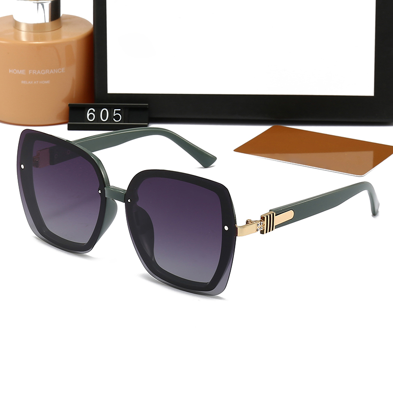2023 designer de moda óculos de sol de alta qualidade óculos de sol feminino 605 óculos de sol das mulheres vidro uv400 lente unisex com box307o