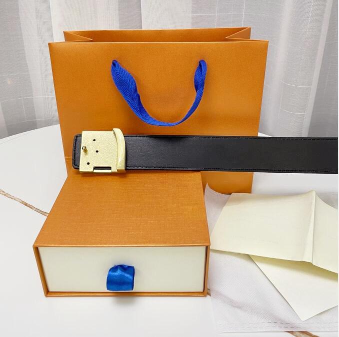 Hebilla de moda Ancho de cinturón de cuero genuino 40 mm 18 Estilos de alta calidad con Box Designer Men Mujeres Cinturones para hombres