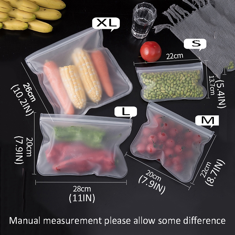 Distributeurs d'aliments Sac de conservation Réfrigérateur EVA Sacs de stockage Fruits Légumes Scellés Outils de cuisine réutilisables Translucide Simple Ferme Exquis zxf120