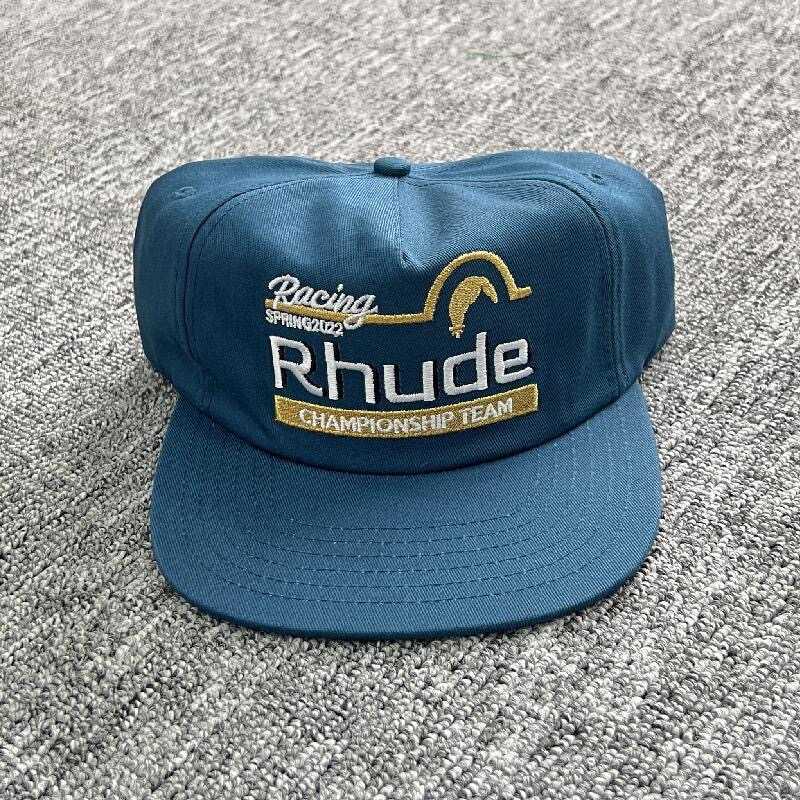 Green Embroidery RHUDE Cap Men Women Vintage Rhude Cap Sun Screen Canvas Baseball Hat189l