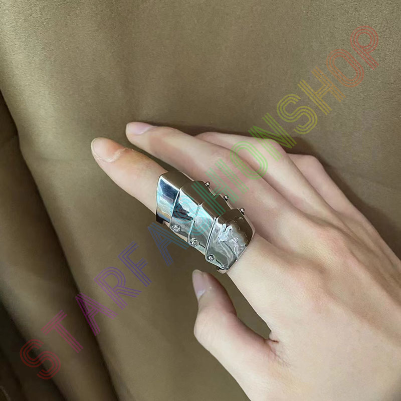 Titanium Staal Zwart Zilver Paar Ring Unisex Persoonlijkheid vv Ring Gift Punk Ringen met box307T