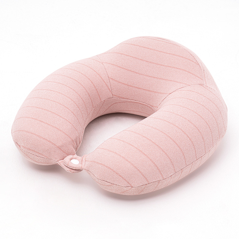 Stripe Car Neck U-Shape Pillow Travel kissen Memory Foam Body Pillows Cute Sleeping Office Pillow With Button Travel Storage Aircraft zxf124