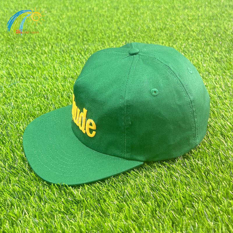 Coconut Trees Foam Printing Blue Rhude Sun Hat Men Women 1 1 High Quality Hip Hop Rhude Baseball Cap Adjustable Wide Brim