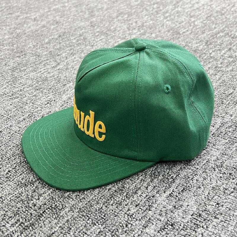 Cappello RHUDE ricamato verde Uomo Donna Cappello Rhude vintage Cappello da baseball in tela con schermo solare237i