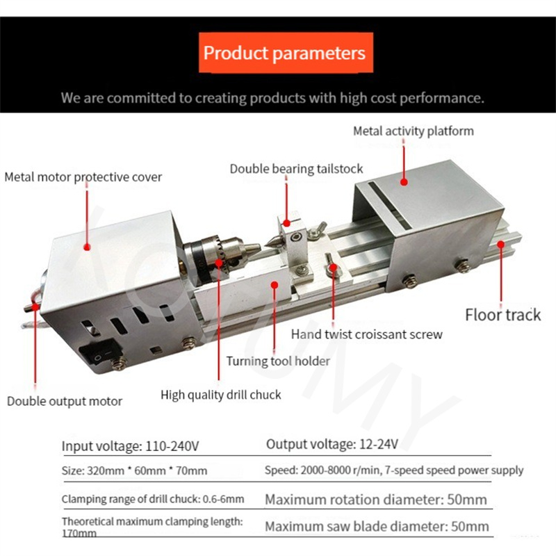 Mini Wood Lathe Machine Diy Woodworking Miniatuur Boeddha Pearl Lathe slijpen Polijstkralen houtboor roterend gereedschap 12-24V