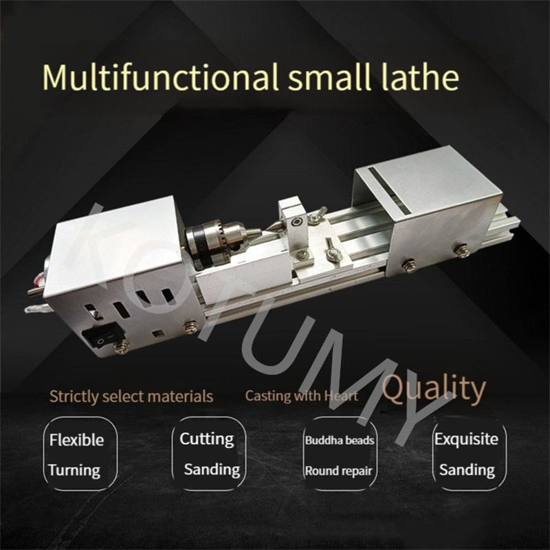 Mini Wood Lathe Machine Diy Woodworking Miniatuur Boeddha Pearl Lathe slijpen Polijstkralen houtboor roterend gereedschap 12-24V