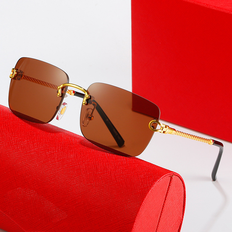Carti Glasögon designer solglasögon för män retro rektangelglasgla guld ram lady solglasögon svart grå gradient uv400 kvinnlig shap253l