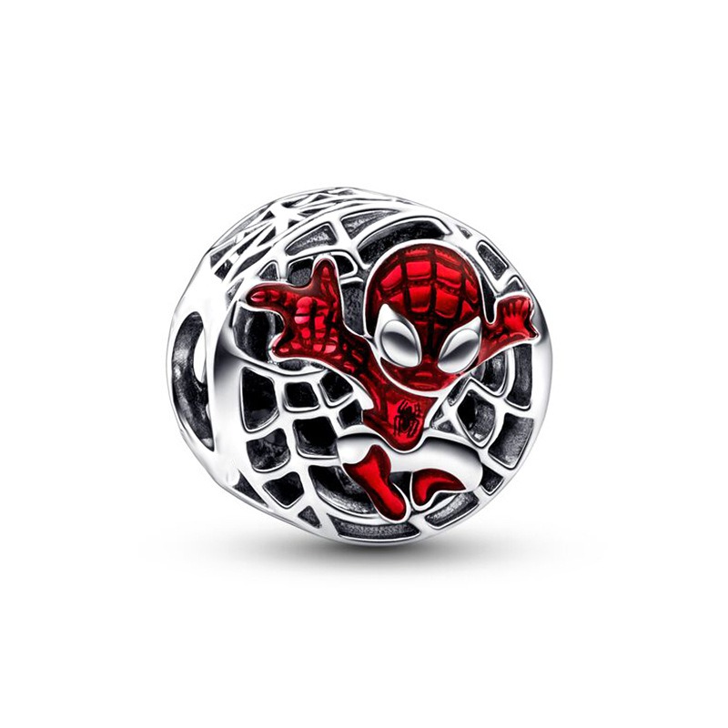 Fit Pandora Bracciale con ciondoli Spider Cartoon Man Perline d'argento europee Charms Perline Catena serpente fai da te gioielli collana braccialetto