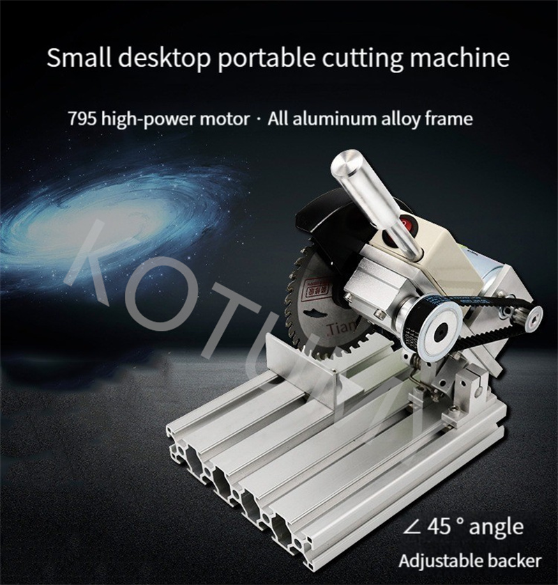 Multifunktionell mikroskärmaskin aluminiumlegering bordssåg DIY borrbord skärmaskin elektrisk såg 4 tums bord cirkelsåg