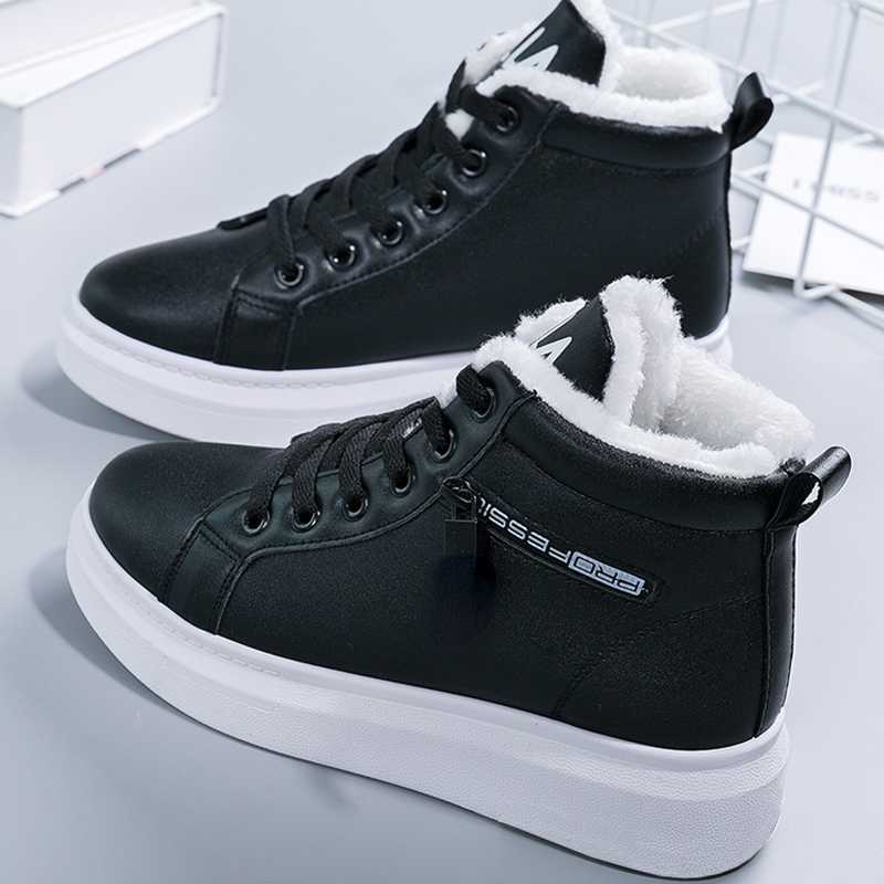 Boots 2023 New Winter Women's Ankle Warm Fur Vulcanized Shoes Sneakers Casual Flat Lace Up Snow 221215