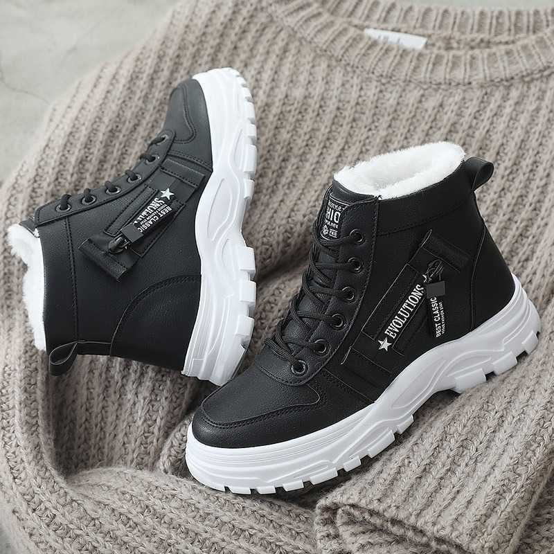 Boots Winter Ladies Shoes 2023 Ny snörning Kvinnor Sneakers Snow Ankel Waterproof Warm Platform Botas Woman Footwear Mujer 221215