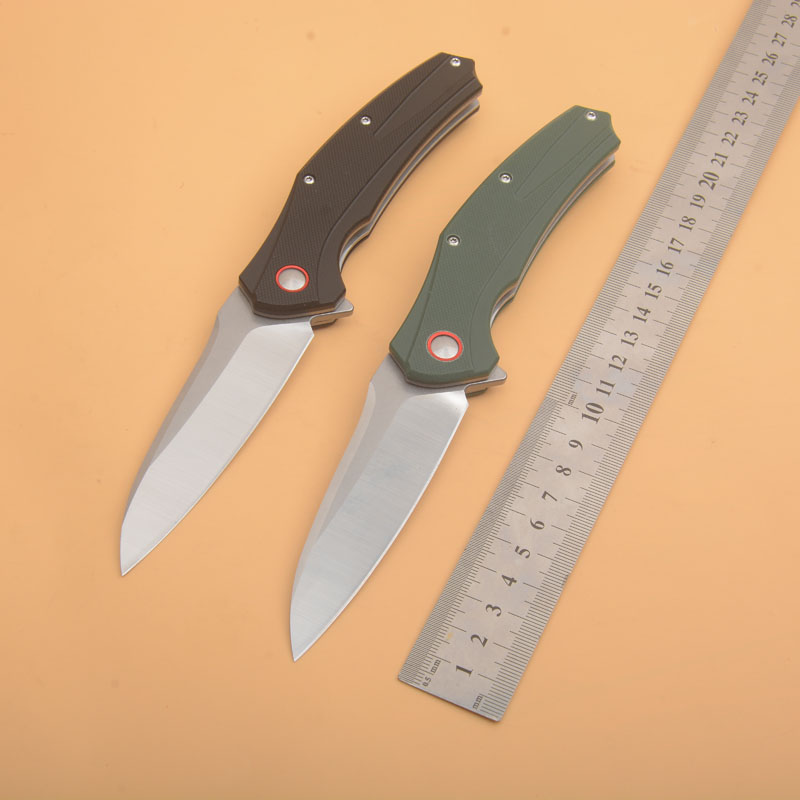 G0115 Coltello chiudibile Flipper 8Cr14Mov Lama Tanto Point satinata G10 con manico in acciaio inossidabile Cuscinetto a sfera Coltelli tascabili EDC ad apertura rapida Guan