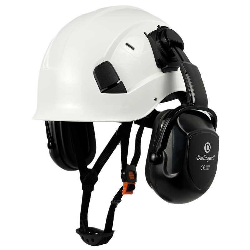Darlingwell Safety Helmet With Earmuff Ear Protector Vents Work Cap ce ABS Hard Hat Ansi Industrial Protection Rescue