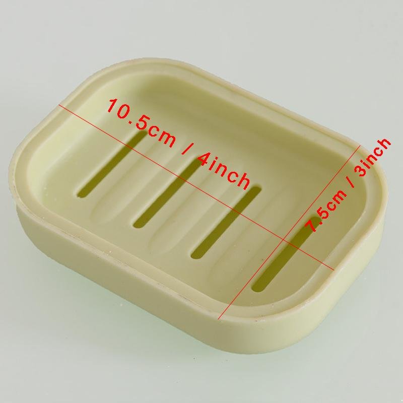Tjockna plast tvålskålar tvålbricka hållare med lock förvaring tvål rack platta lådan för baddusch badrumsmaterial