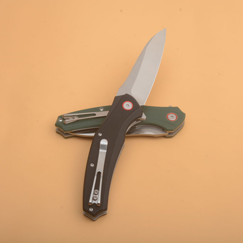 Hot G0115 Flipper Couteau Pliant 8Cr14Mov Satin Tanto Point Lame G10 avec Poignée En Acier Inoxydable Roulement À Billes Couteaux De Poche EDC À Ouverture Rapide