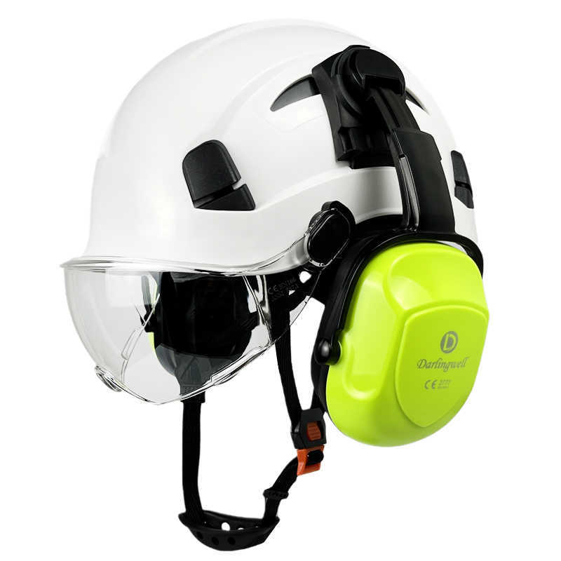 Строительный шлем о безопасности с очками для инженерного козырька Earmuff CE ABS HAT HAT HAT HAT HAT ANSI Промышленная защита головы