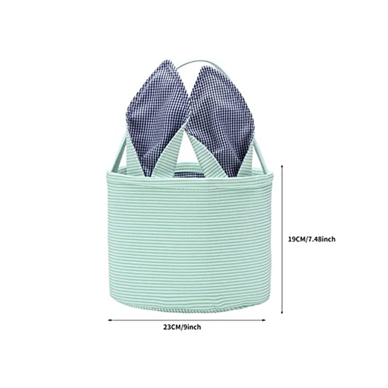 الحفلات هدايا عيد الفصح Bunny Basking Bag Bags Seersucker Begh Bags مع مقبض حمل هدية حقيبة يد أرنب ألعاب Candy Bucl