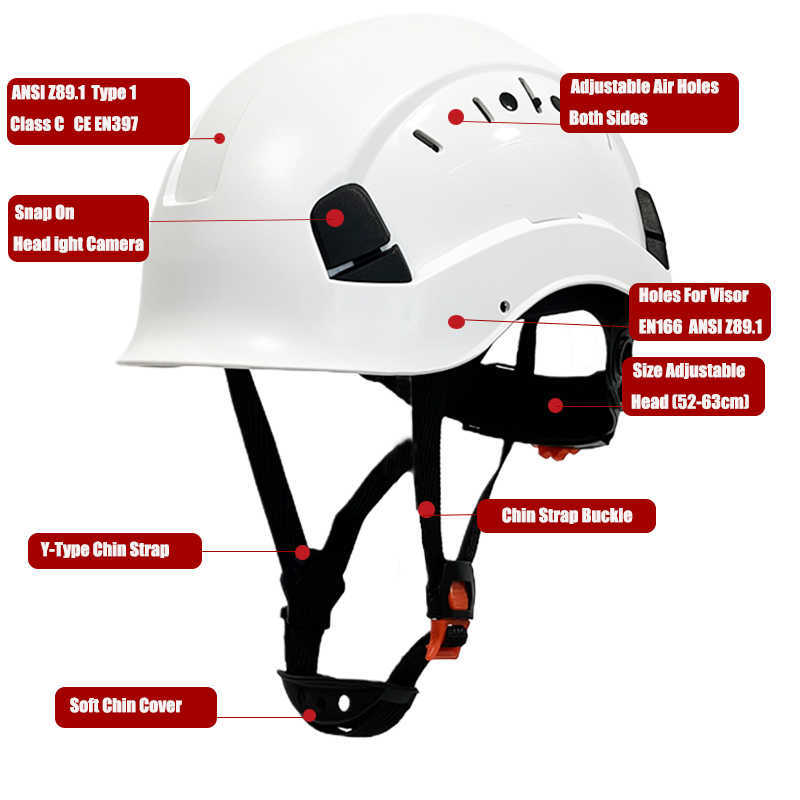 Bausicherheit Helm Anpassung CE Abs Helf Leichtes Gewicht entlüftete Industrie Arbeit Kopfschutz Rettung Outdoor Outdoor
