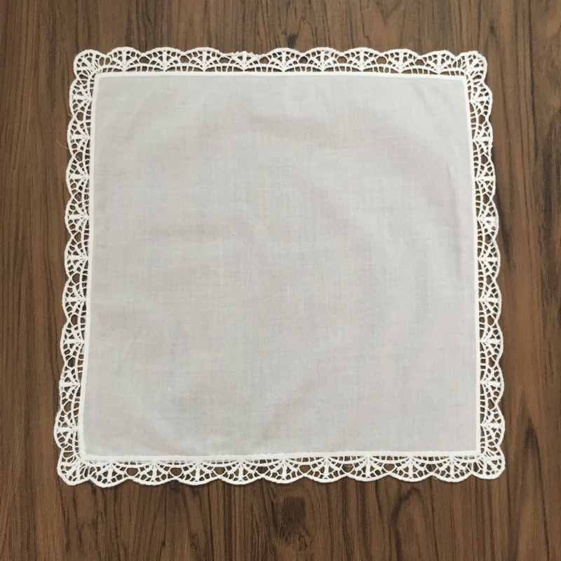 Ensemble de 12 mouchoirs de mariage en coton blanc, Hankies en dentelle au Crochet pour femmes, mouchoir pour dames 12x12 pouces