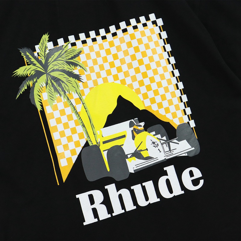 Rhude Designer Plus Size T Shirts Unisex T-shirts Heavy Weight Big T-shirt Vintage Hip Hop Oversized Tee Women Men Short Sleeves Street Fashion Tops