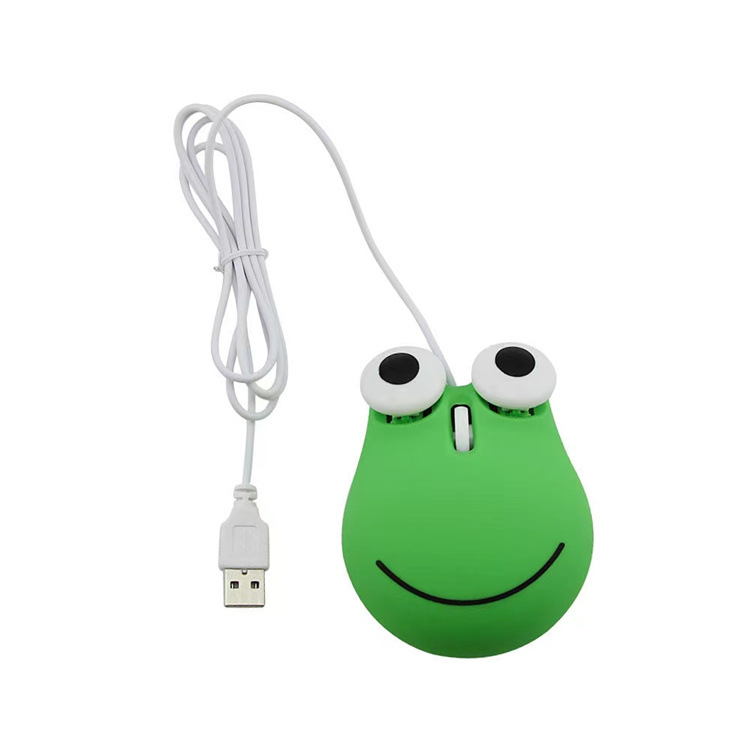 Cute Frog Gaming Mouse Creative USB Wired Mouse PC Gamer 1600Dpi 3D Cartoon Funny Mini Mice for Computer Laptop