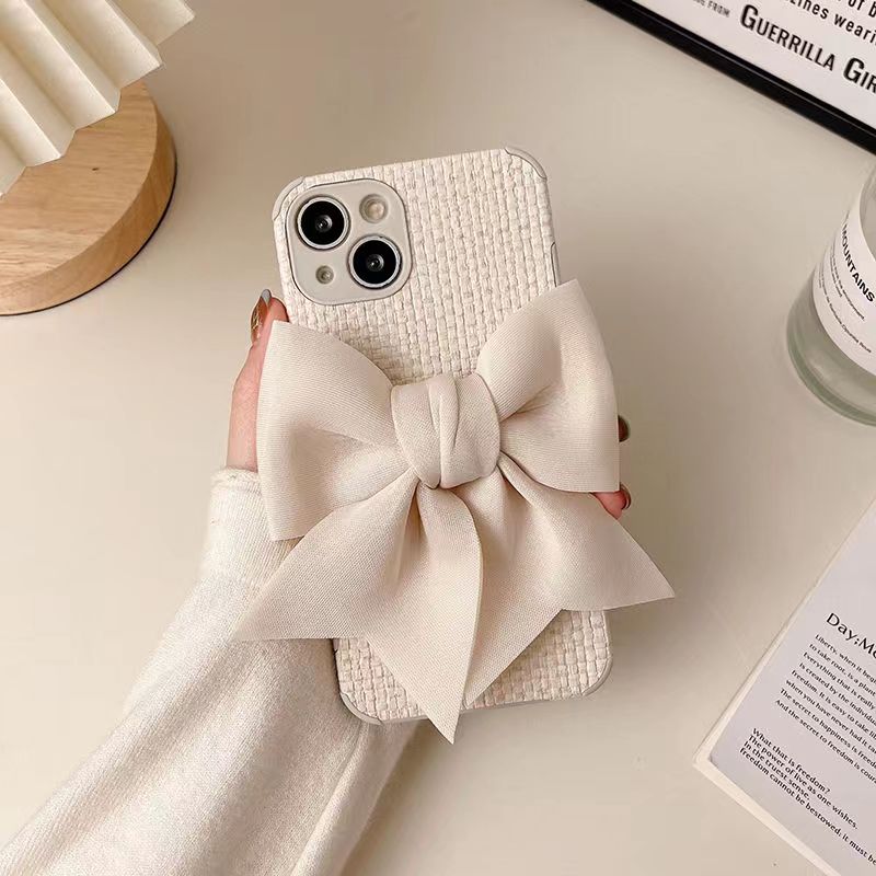 디자이너 폰 케이스 폰 14 12 Pro Max Mixed Color Braided Cute Bow Phone Case Simple 11 13 Mini XR XS XSMAX 7 8