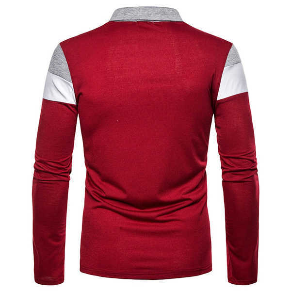 Polos pour hommes Polos Chemises à manches longues Couleurs contrastées Polo T-shirt Revers décontracté Printemps Sweat-shirt Colorblock Top 3 couleurs