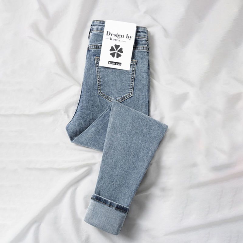 Vinter tjock sammet kvinnor jeans h￶g midja mager jeans enkel fleece varm smal passande stretch lady denim blyerts byxor baggy jeans