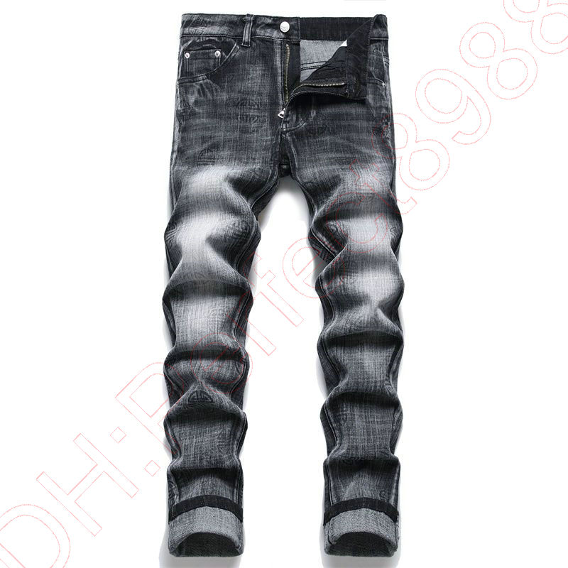 Nouveau JEANS chino pantalon pantalon homme pantalon Stretch près du corps pantalon lavé droit Skinny broderie Patchwork déchiré hommes tendance marque moto JEANS-D20