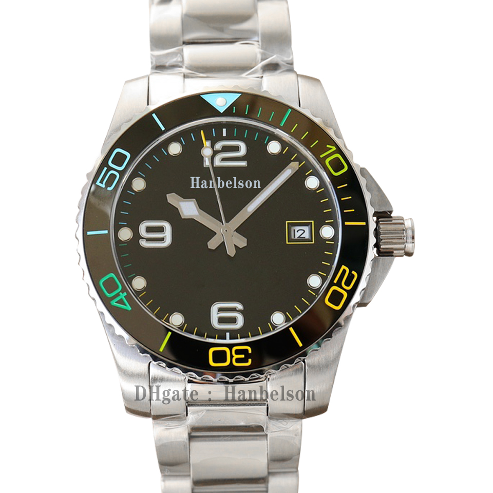 Homens assista Japão 8215 Movimento automático Sapphire Glass Luminous Ceramic Buzel Relógios de correia de aço 41mm250U