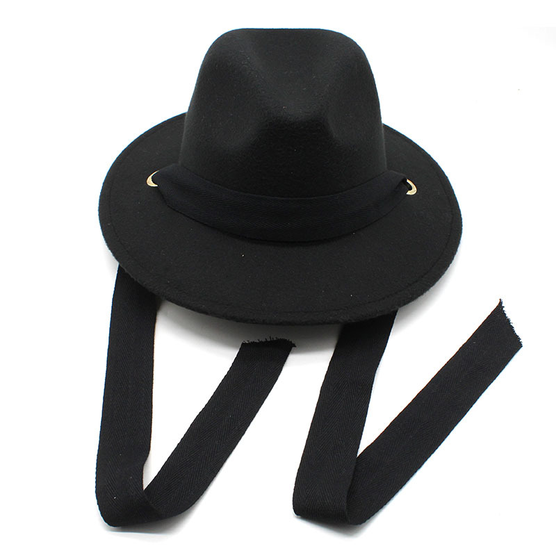 Retro Fedora Hat Women Men Panama jazz Cap with Band Autumn Winter Felt Hats Black Top Caps Trilby