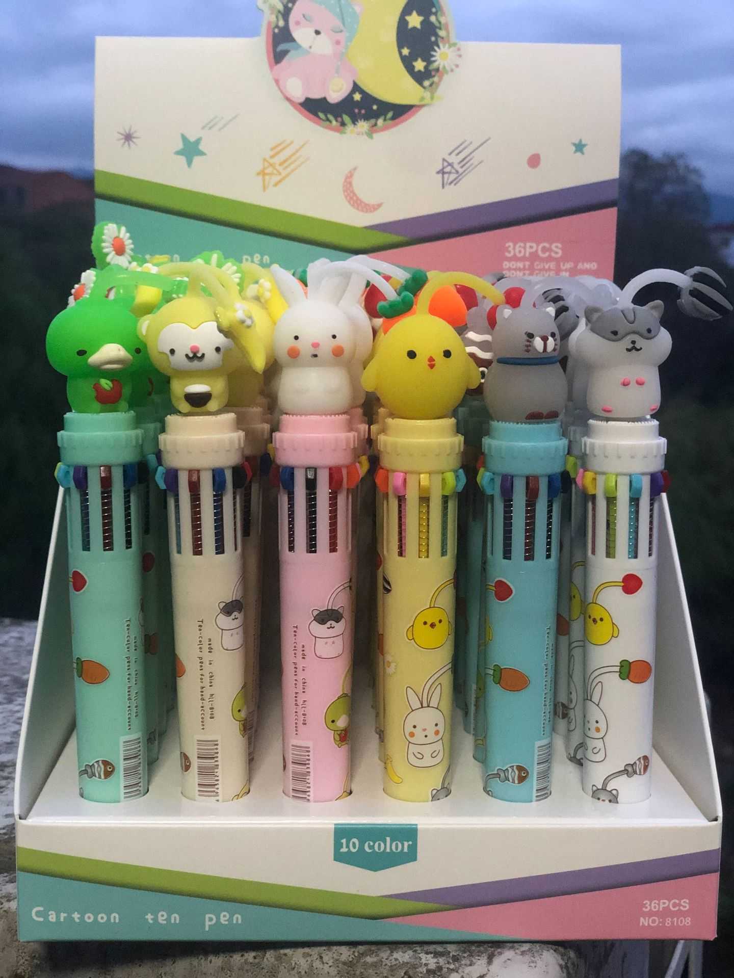 Cute Animal Power Chunky Ballpoint Pen Kawaii Rollerball School Office Supply Gift Stationery Papelaria Escolar