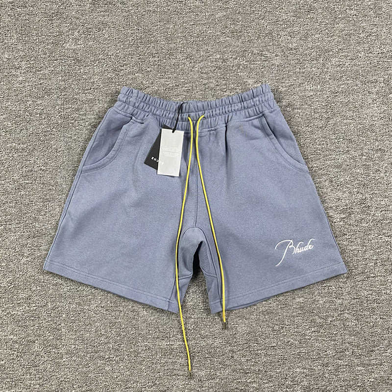 Stickerei Rhude Shorts Männer Frauen 1 1 Beste Qualität Gelb Kordelzug Weiße Reithose Wvvg WPAK