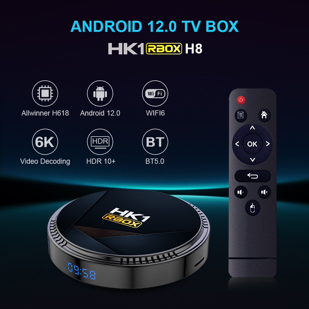 HK1 RBOX H8 アンドロイド 12 TV ボックス Allwinner H618 6K 2.4G 5G Wifi 4GB 128G 64G 32GB 2G16G BT5.0 グローバルメディアプレーヤーレシーバー HK1rbox